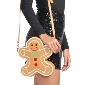 NEW! GINGERBREAD MAN SHAPED PURSE by Tipsy Elves